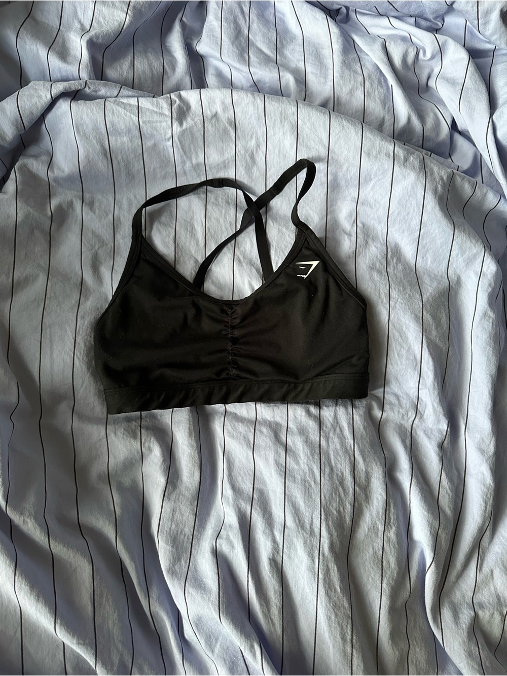Gymshark Black + Navy Strappy Ruched Sports Bras BUNDLE
